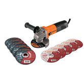 Kit de esmeriladora 800w angular profesional+ 11 discos truper